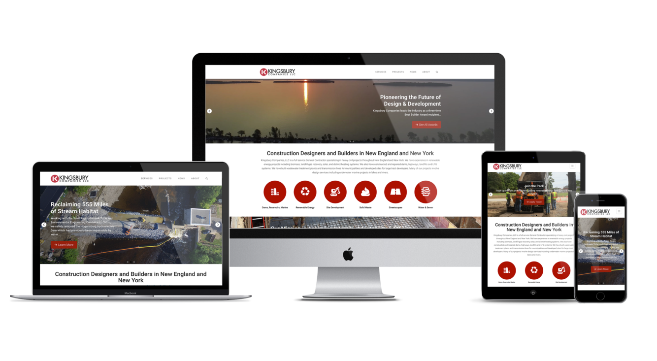 KingsburyCo website responsive on multiple screen sizes