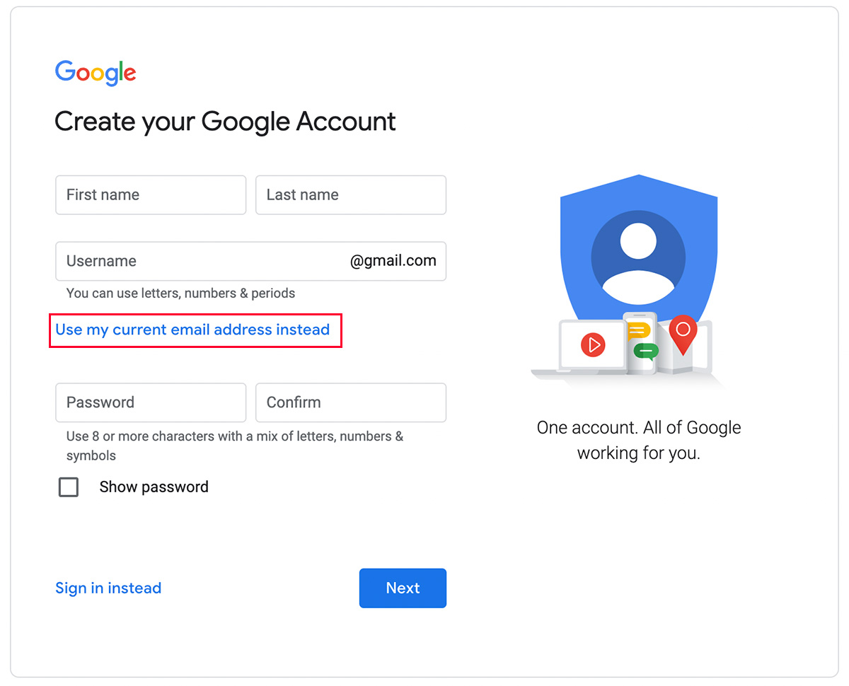 How do I create a Gmail account with my company name?
