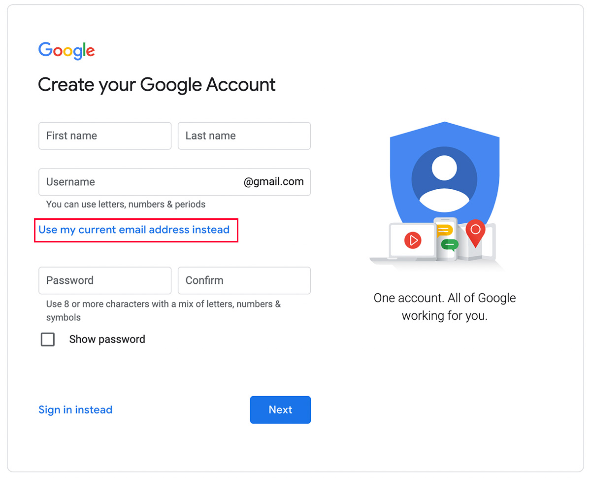 Create Google Account With Company Email