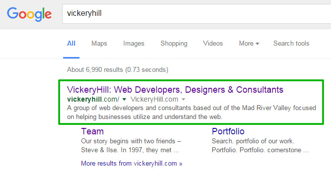 Screenshot of the Google search results page.