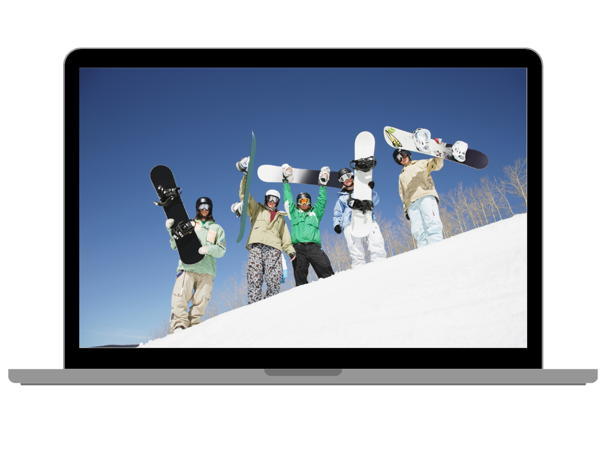 Snowboarders on mountain